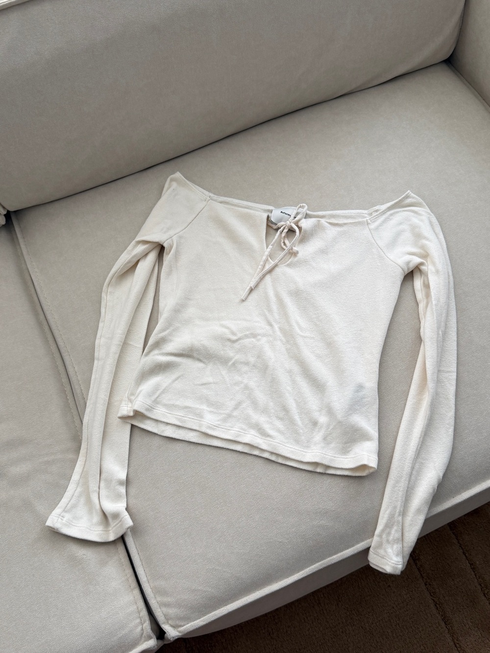 reformation long sleeve knit top